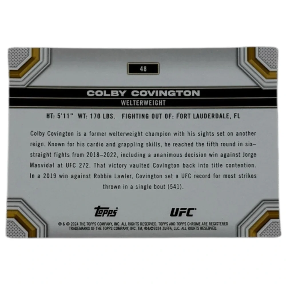 2024 Topps Chrome UFC - X-Fractor Refractor - Colby Covington‎ #48